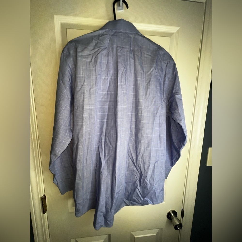 Brooks Brothers 346 Men 15.5 2/3 Regular Fit Non Iron Button Up Dress Shirt Blue - Picture 6 of 15